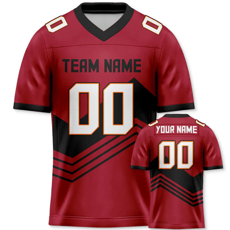 Custom Red White-Black Concept Version Authentic Football Jersey