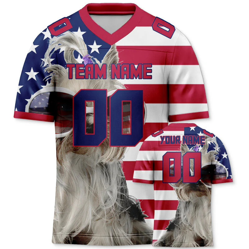 Custom 3D American Flag Fashion Authentic Football Jersey2