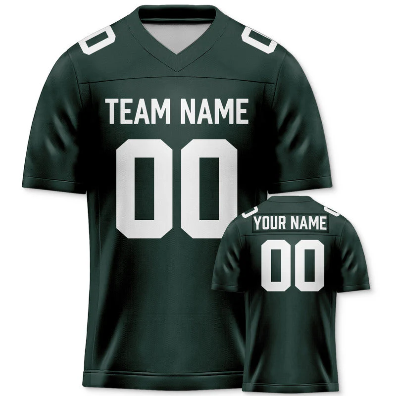 Custom Green White Mesh Authentic Football Jersey1