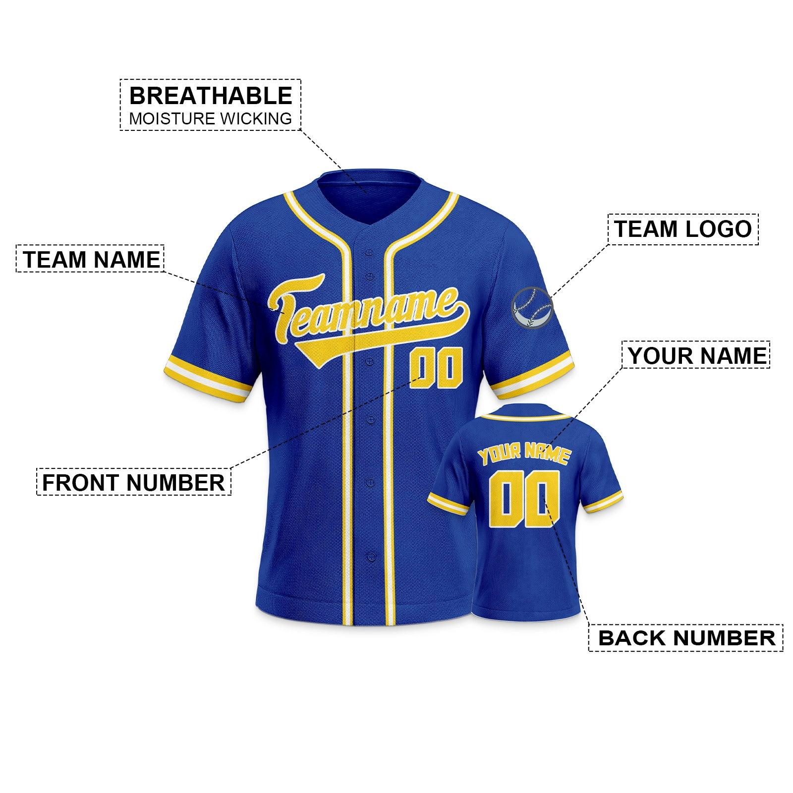 Custom Royal Gold-White Authentic Classic Baseball Jersey