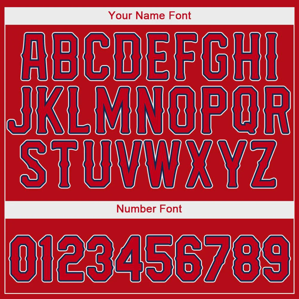 Custom Red Red-Navy Authentic Classic Baseball Jersey