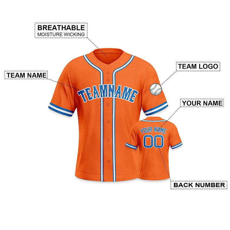 Custom Orange Powder Blue-White Authentic Baseball Jersey-2